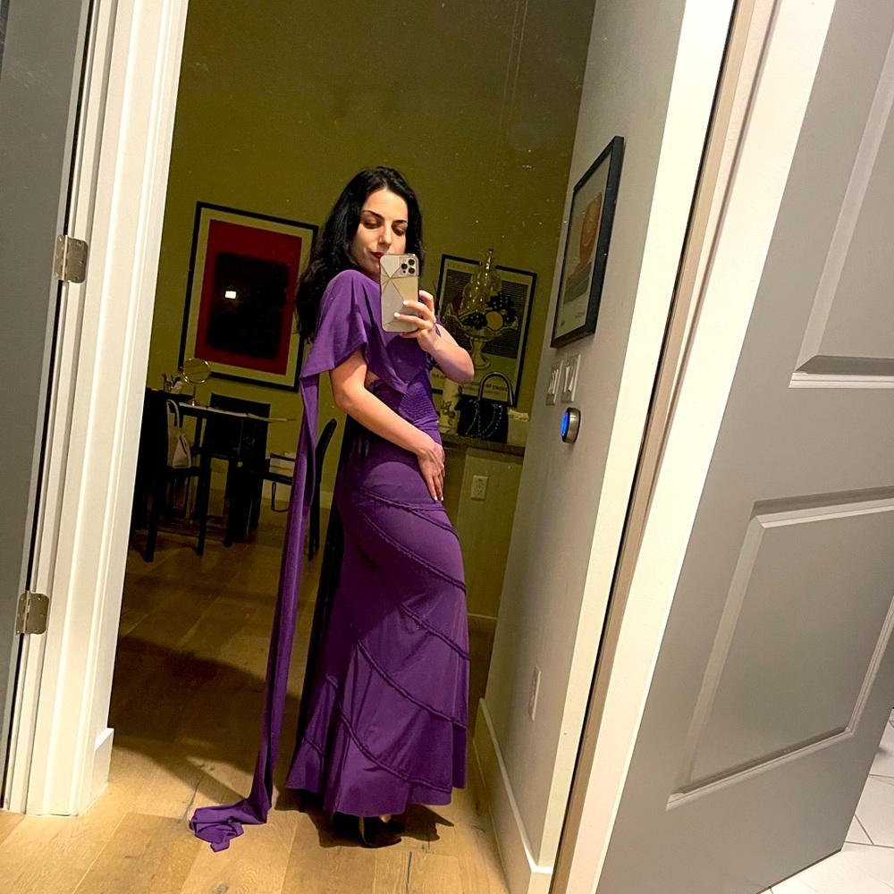Versatile wrap dress in gorgeous purple shade